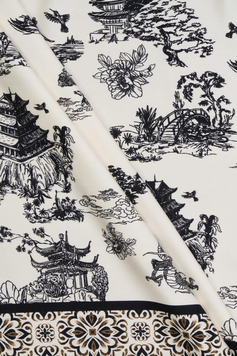 Motifs chinois en viscose