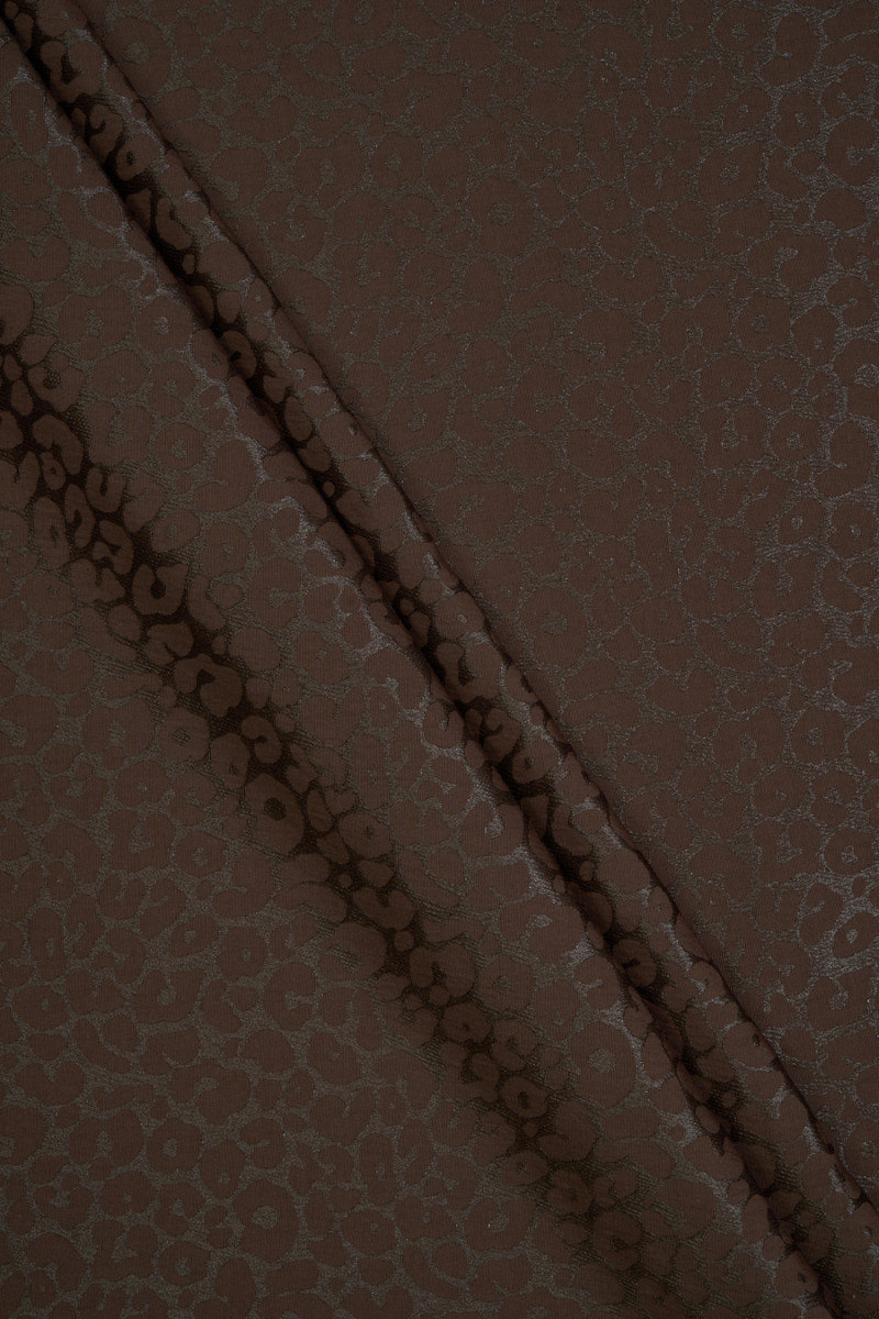 Jacquard marron à imprimé léopard