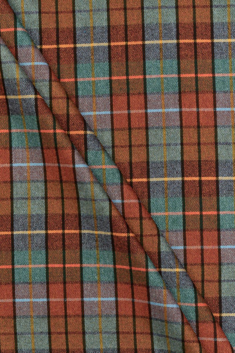 Orange plaid costume fabric