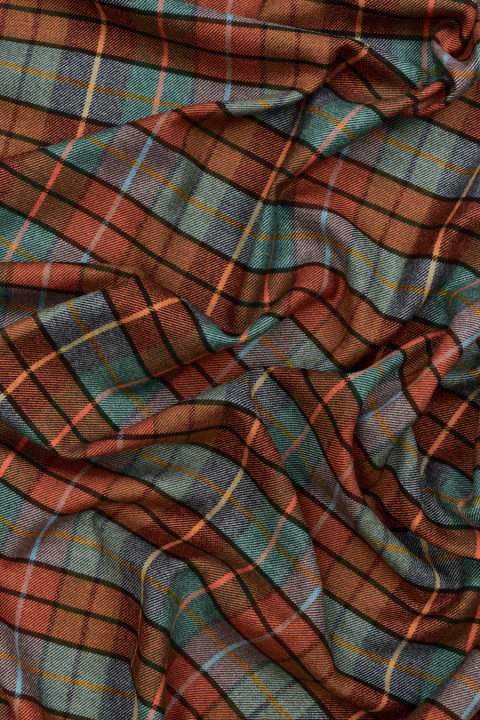 Polywool orange kariert