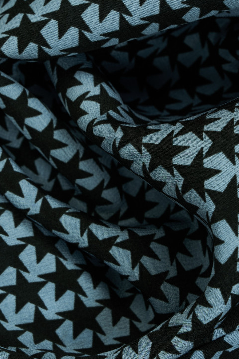 Blue silk star crepe