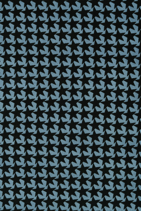 Blue silk star crepe