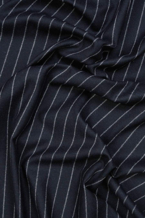 Striped wool fabric - two colors