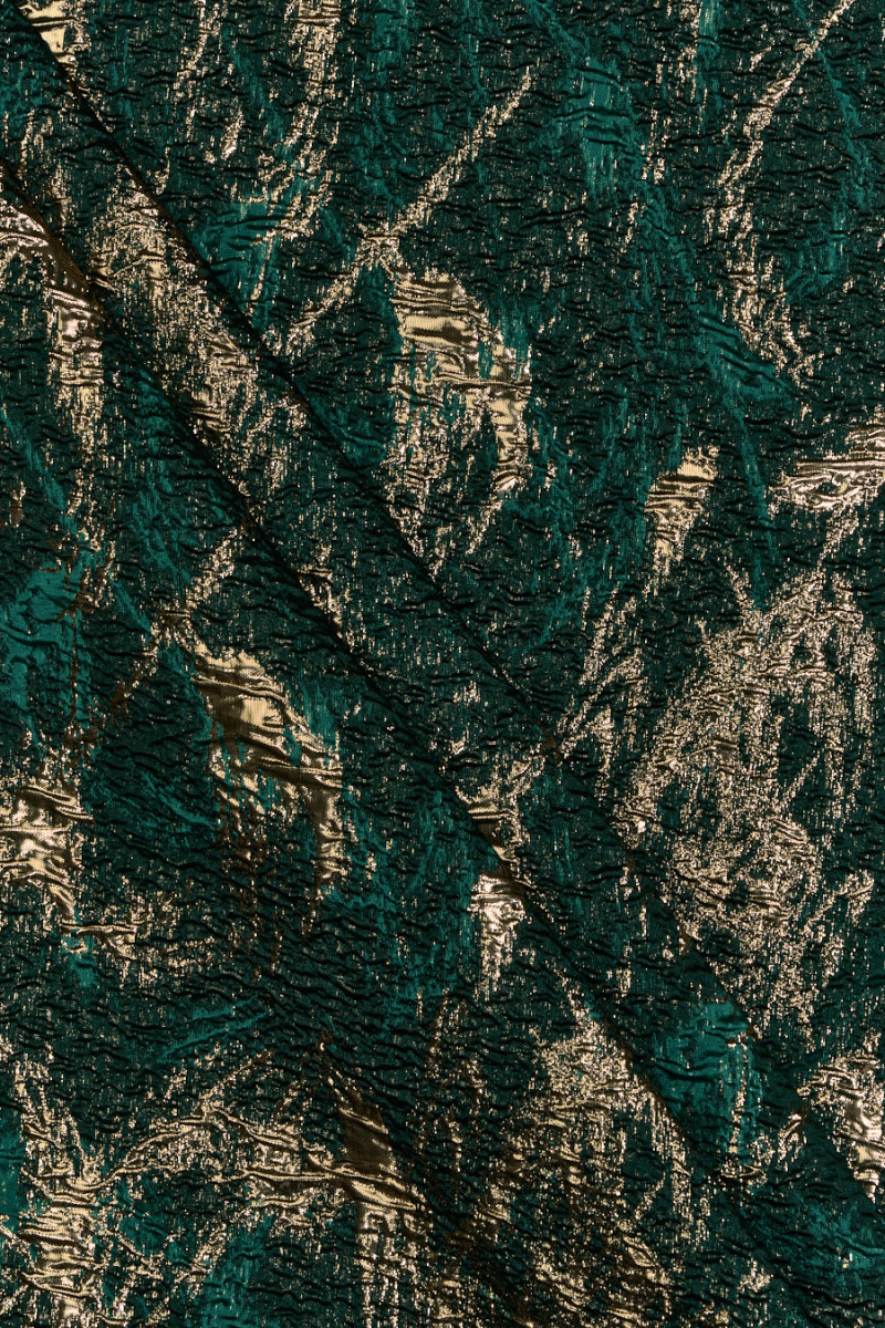 Jacquard verde y dorado