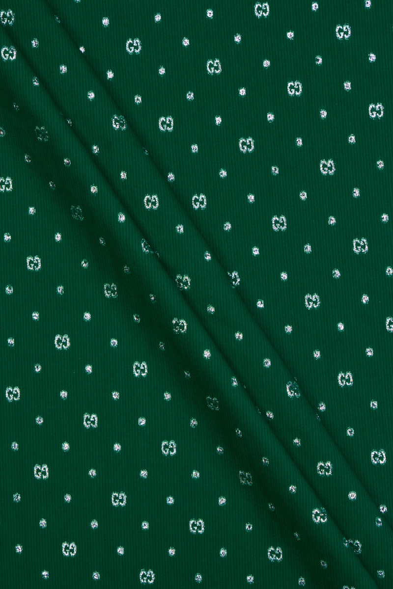 Green shirt fabric with stripes