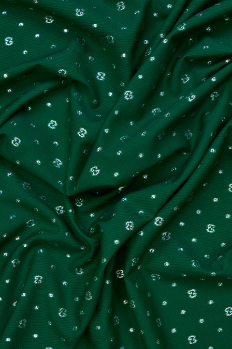 Green shirt fabric with stripes