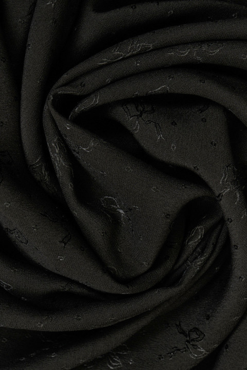 Jacquard silk with bows black