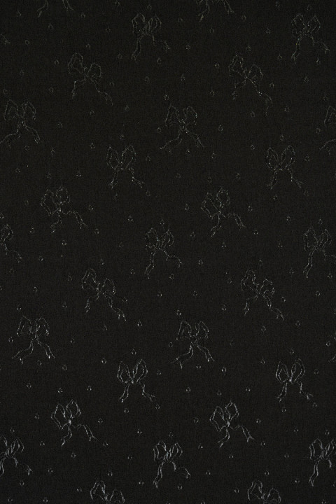 Jacquard silk with bows black