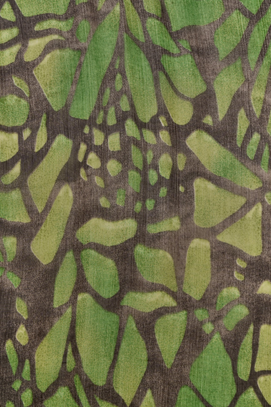 Silk chiffon green stained glass COUPON 90cm