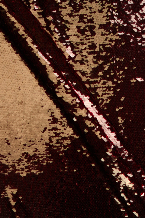 Burgundy shiny sequins COUPON 165 cm