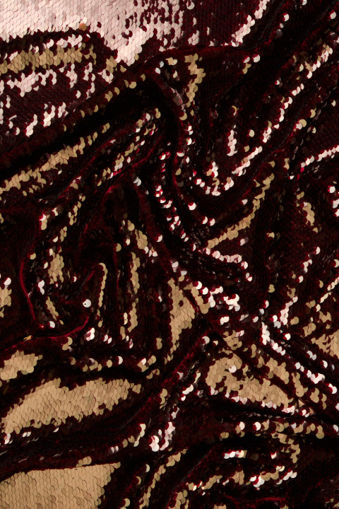 Bordó fényes flitterek KUPON 165 cm