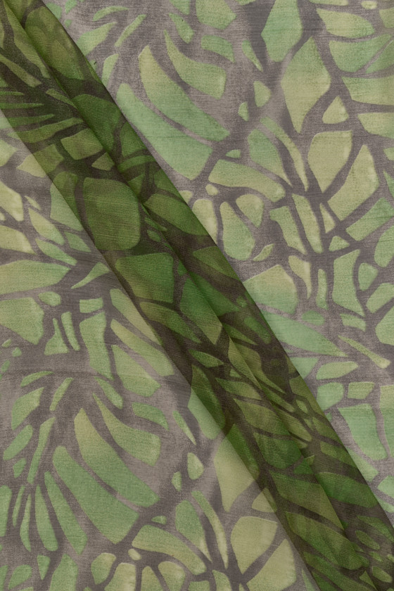 Chiffon Silk Green Stained...