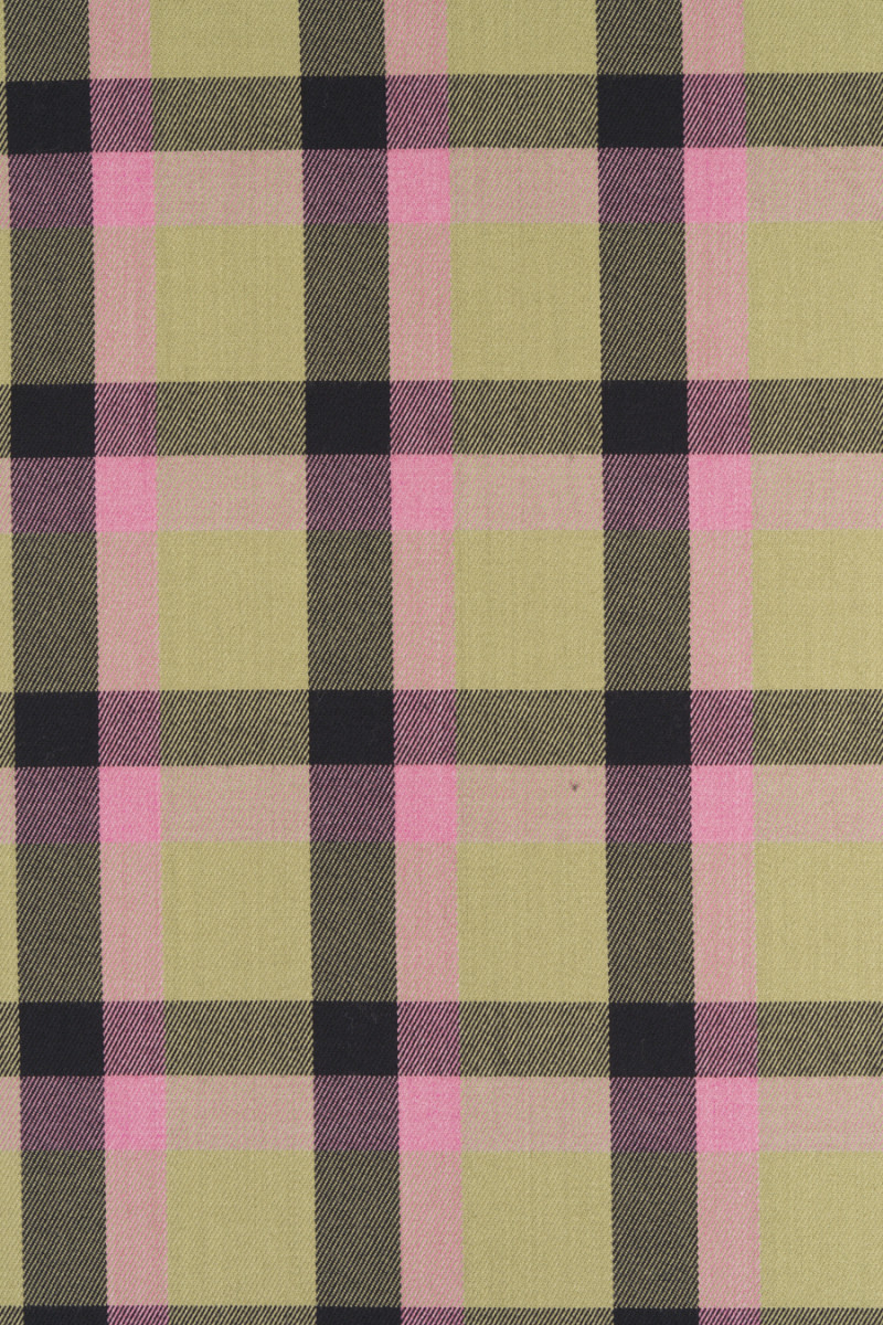 Kockovaná polyviskóza ružovo-zelená