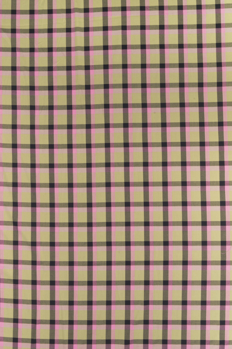 Kockás poliviszkóz rózsaszín-zöld