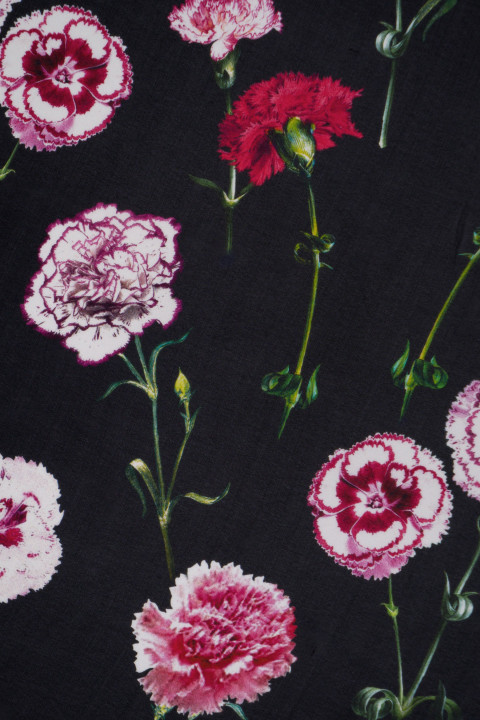 Silk patterned chiffon - cloves