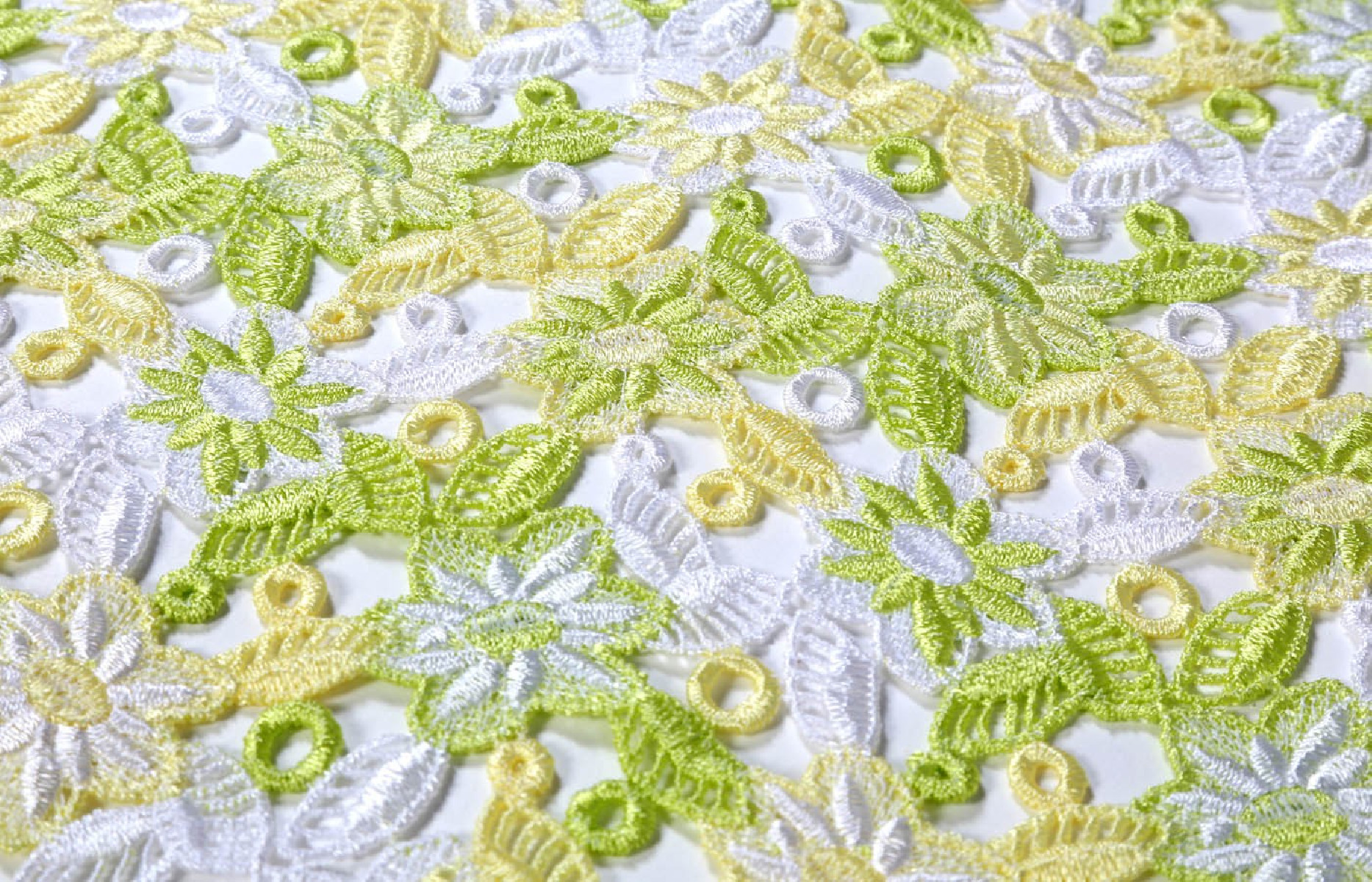 Lime Floral Guipure Lace