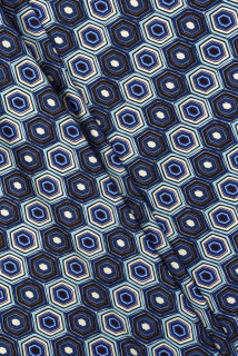 Zijde satijn zeshoek blauw