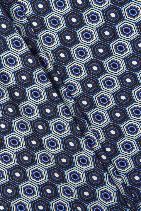 Silk satin hexagon blue