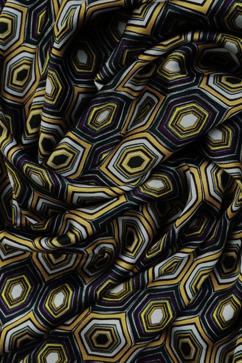 Silk satin hexagon yellow