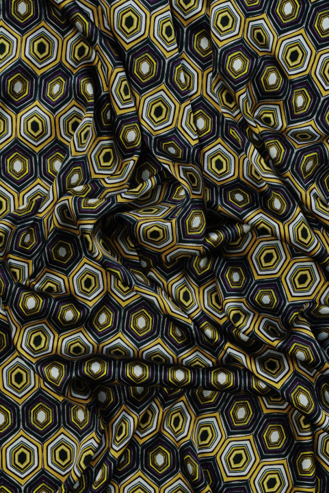 Silk satin hexagon yellow