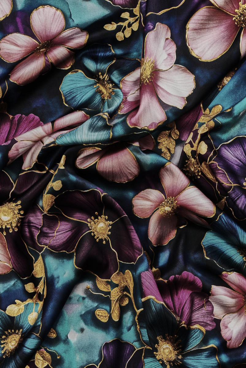 Silk satin turquoise flowers