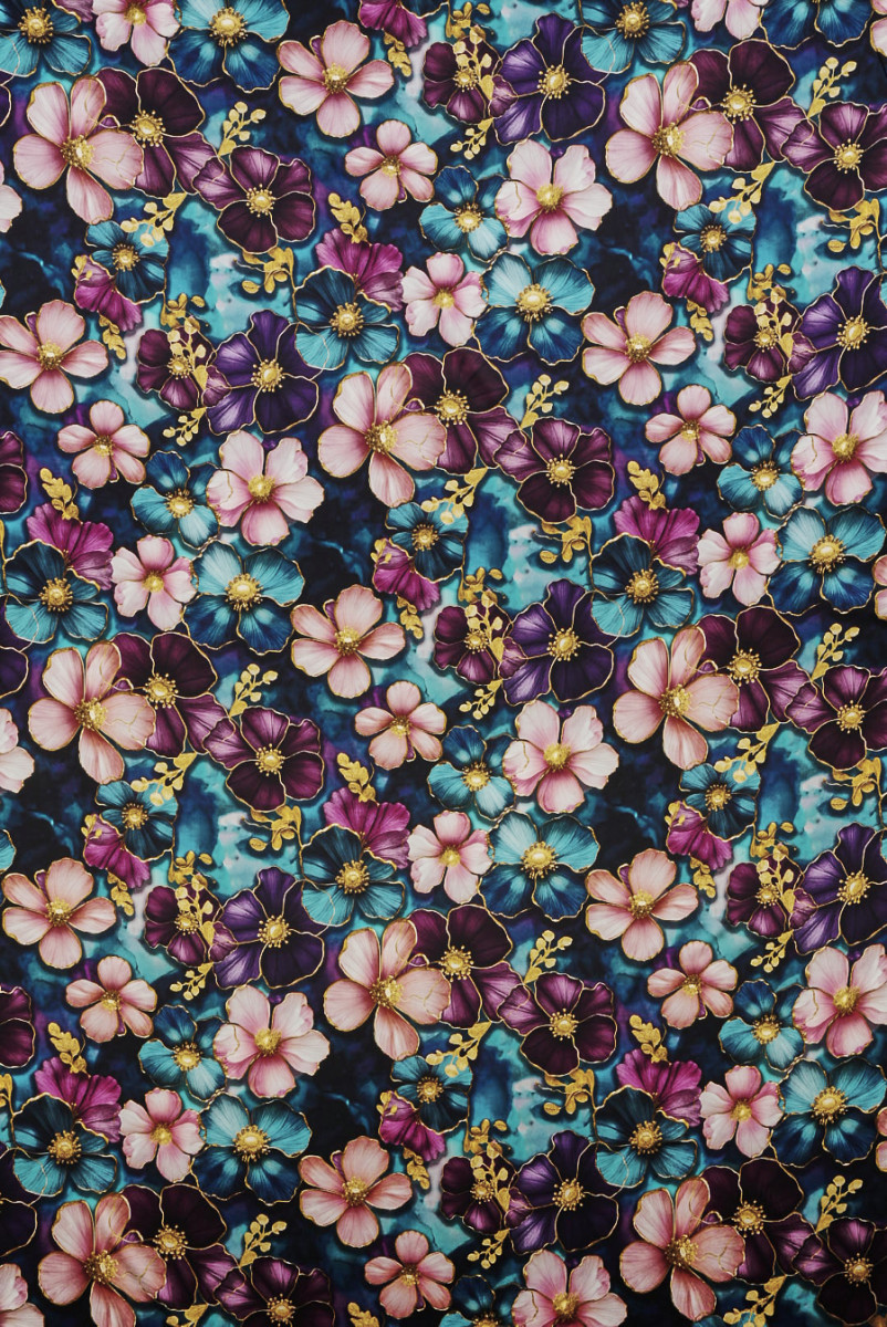 Silk satin turquoise flowers