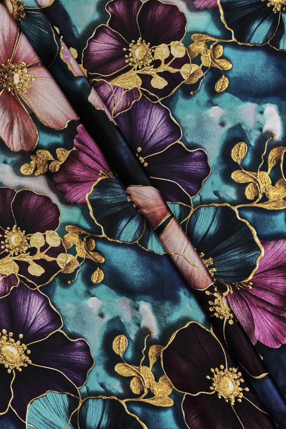 Silk satin turquoise flowers