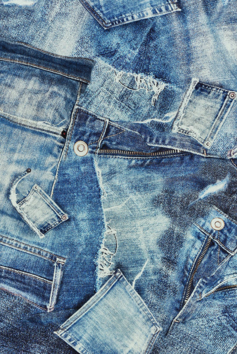 Satin silk jeans