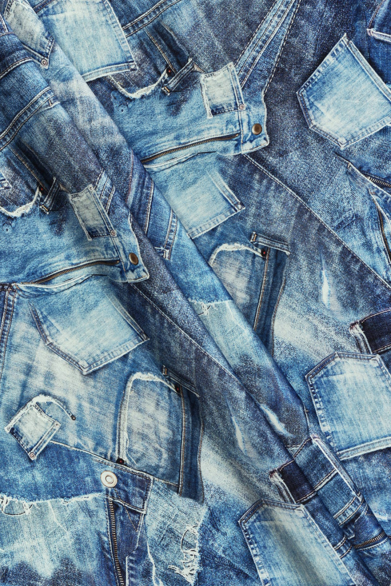 Jeans i siden i satin