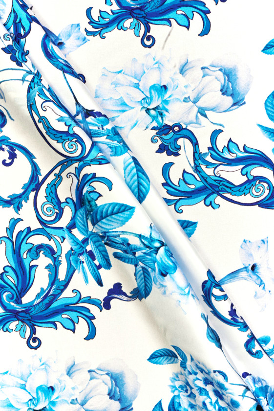 Satyna jedwabna niebieskie...