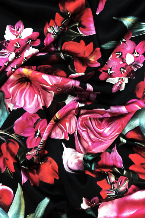 Silk satin raspberry roses