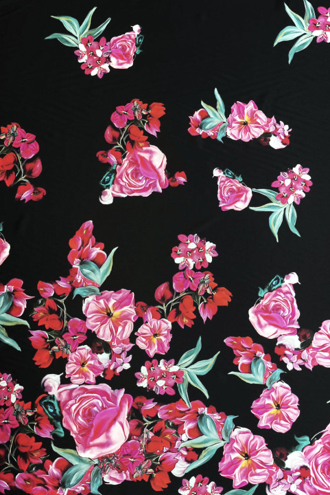 Seidensatin Himbeerrosen