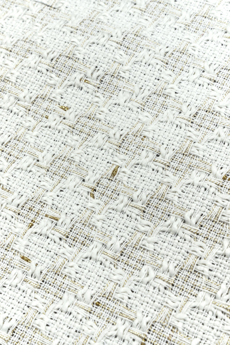 Chanel fabric cream with gold