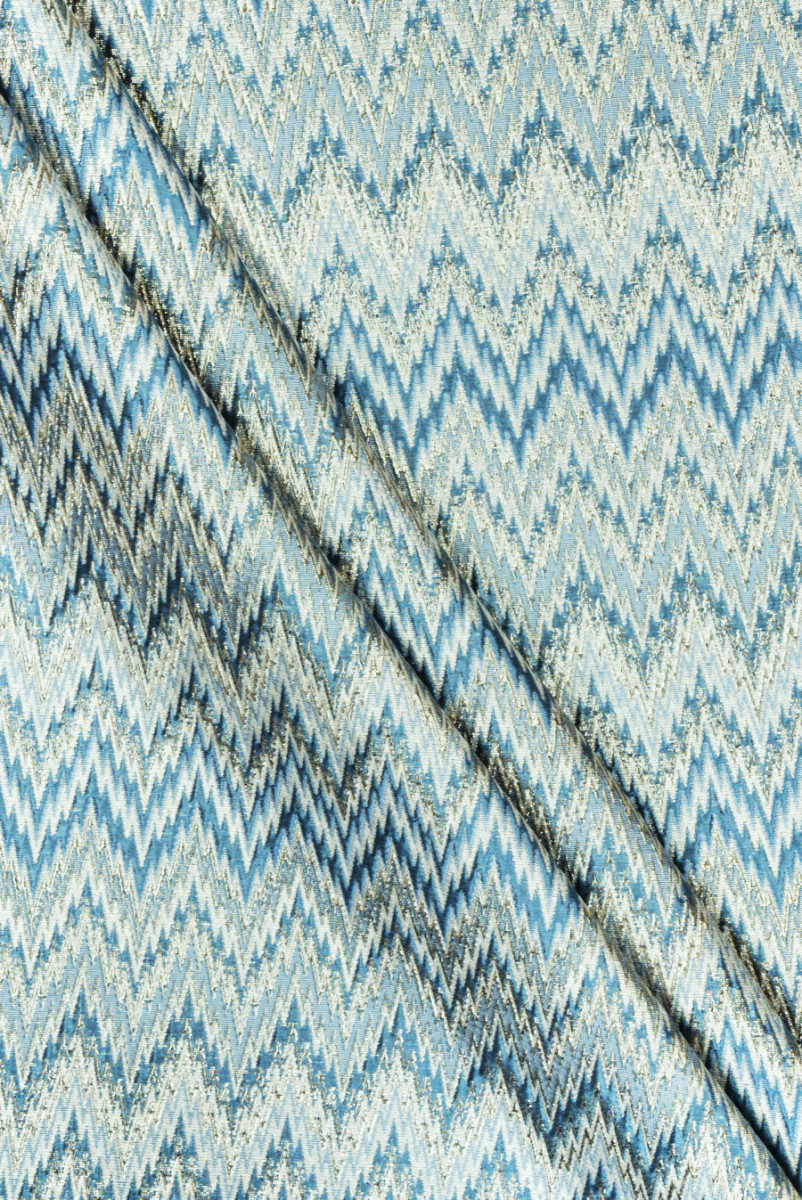 Jacquard blauwe zigzaglijnen