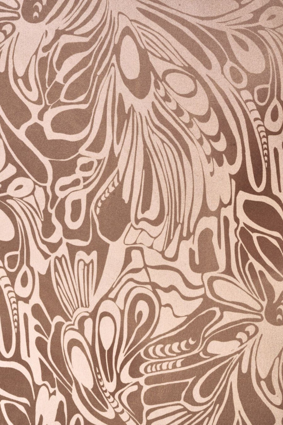 Seidensatin beige Konturen COUPON 100 cm