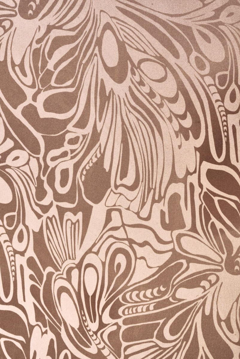 Seidensatin beige Konturen COUPON 100 cm