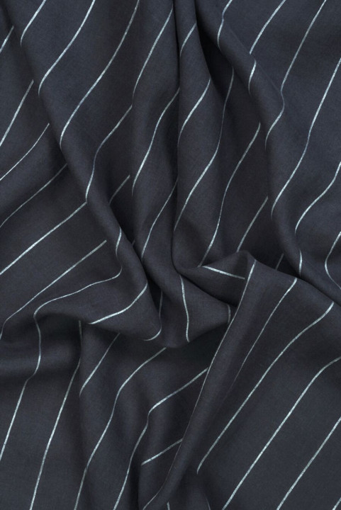 Navy blue striped linen