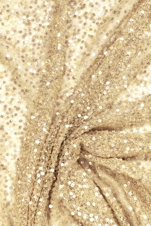 Sequin fabric beige and gold