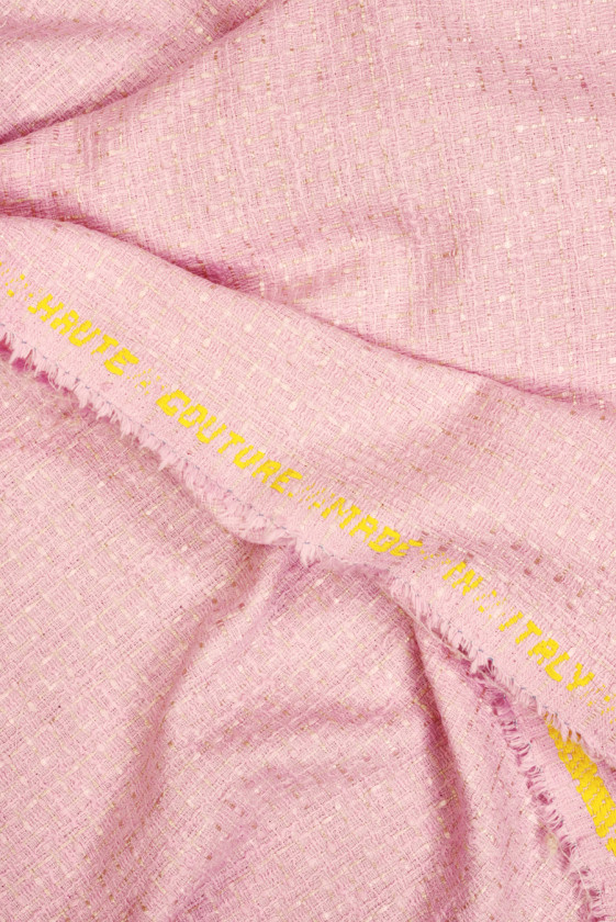 Tkanina typu chanel różowa jasna KUPON 120cm