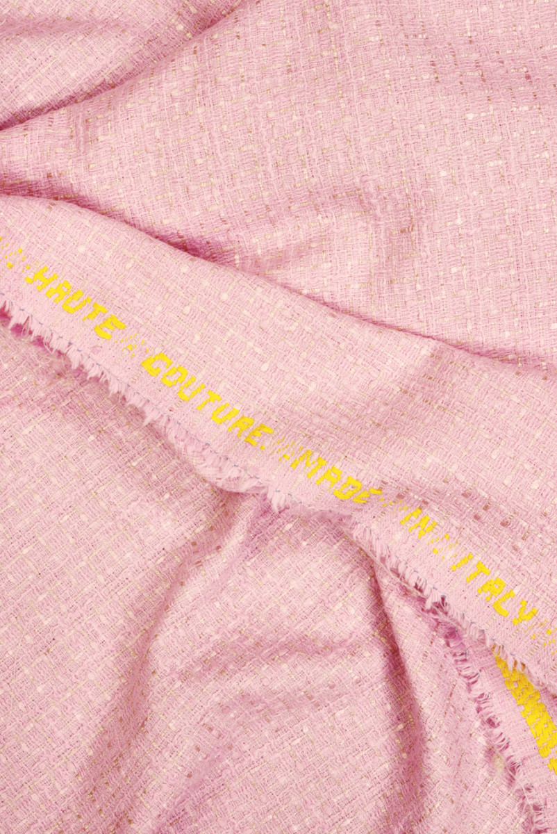 Tkanina typu chanel różowa jasna KUPON 120cm