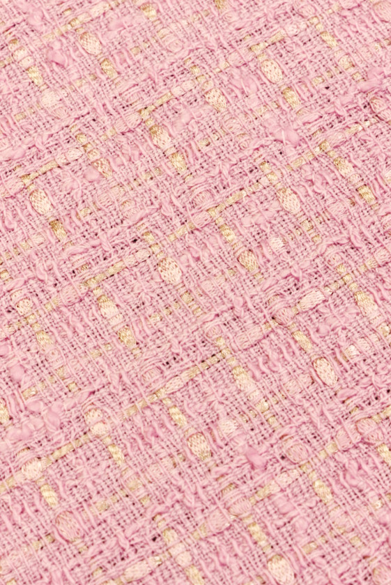 Tkanina typu chanel różowa jasna KUPON 120cm