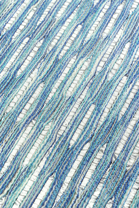 Chanel fabric blue and silver