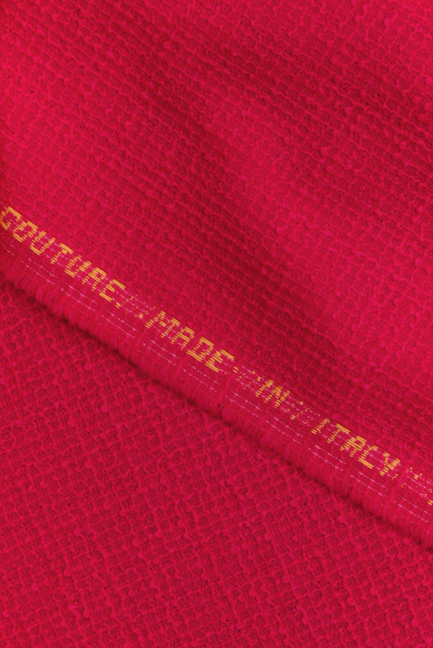 Wełna typu chanel boucle malinowa