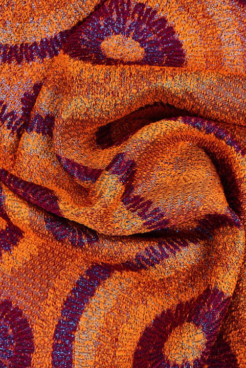 Jacquard orange rosettes