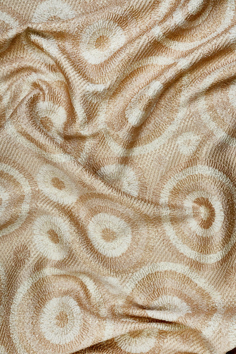 Jacquard beige rozetten