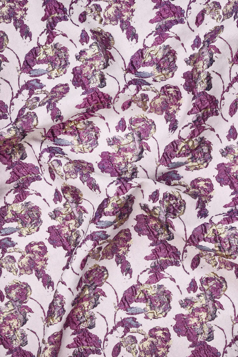Jacquard lila facsart virágok