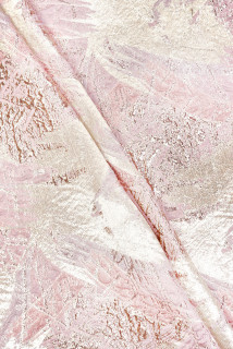 Jacquard rosa y platino grandes estampados