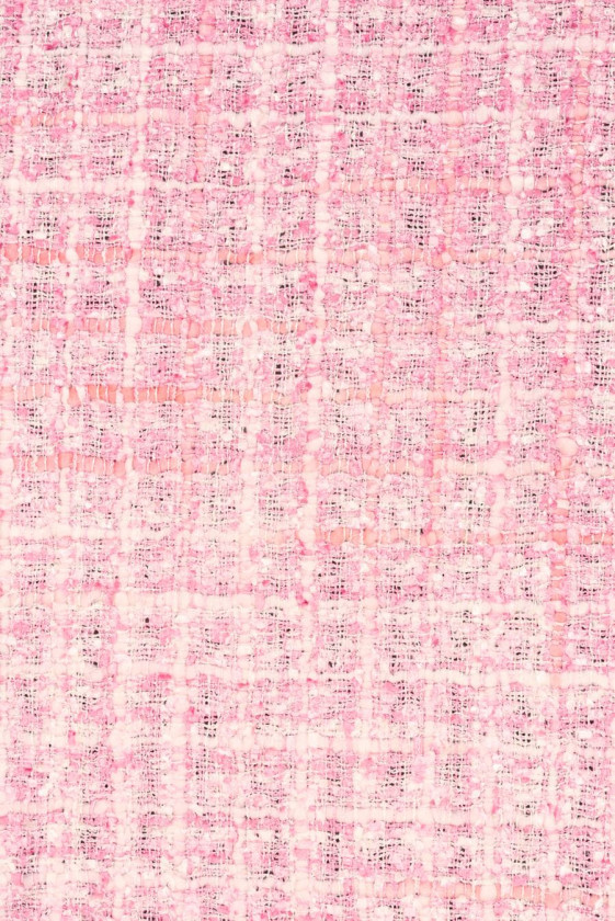 Tkanina typu chanel różowo biała KUPON 130cm