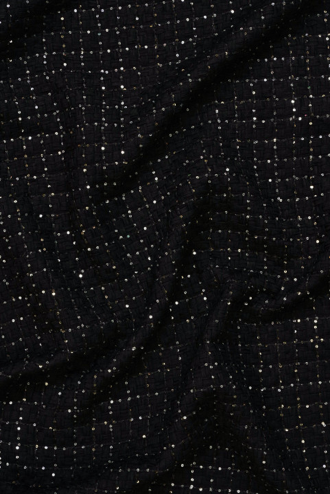 Tela Chanel negra con lentejuelas