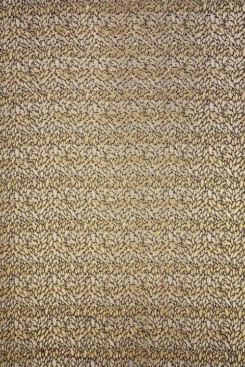 Jacquard gold leaves